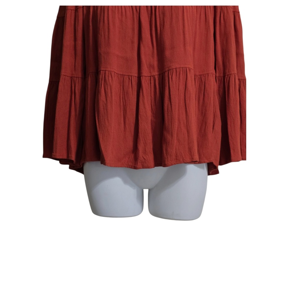 Madewell Tiered Button Back Blouse In Rust Sz L - Picture 4 of 13